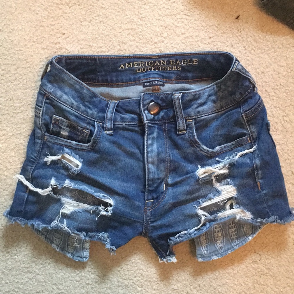 Ripped Denim Shorts